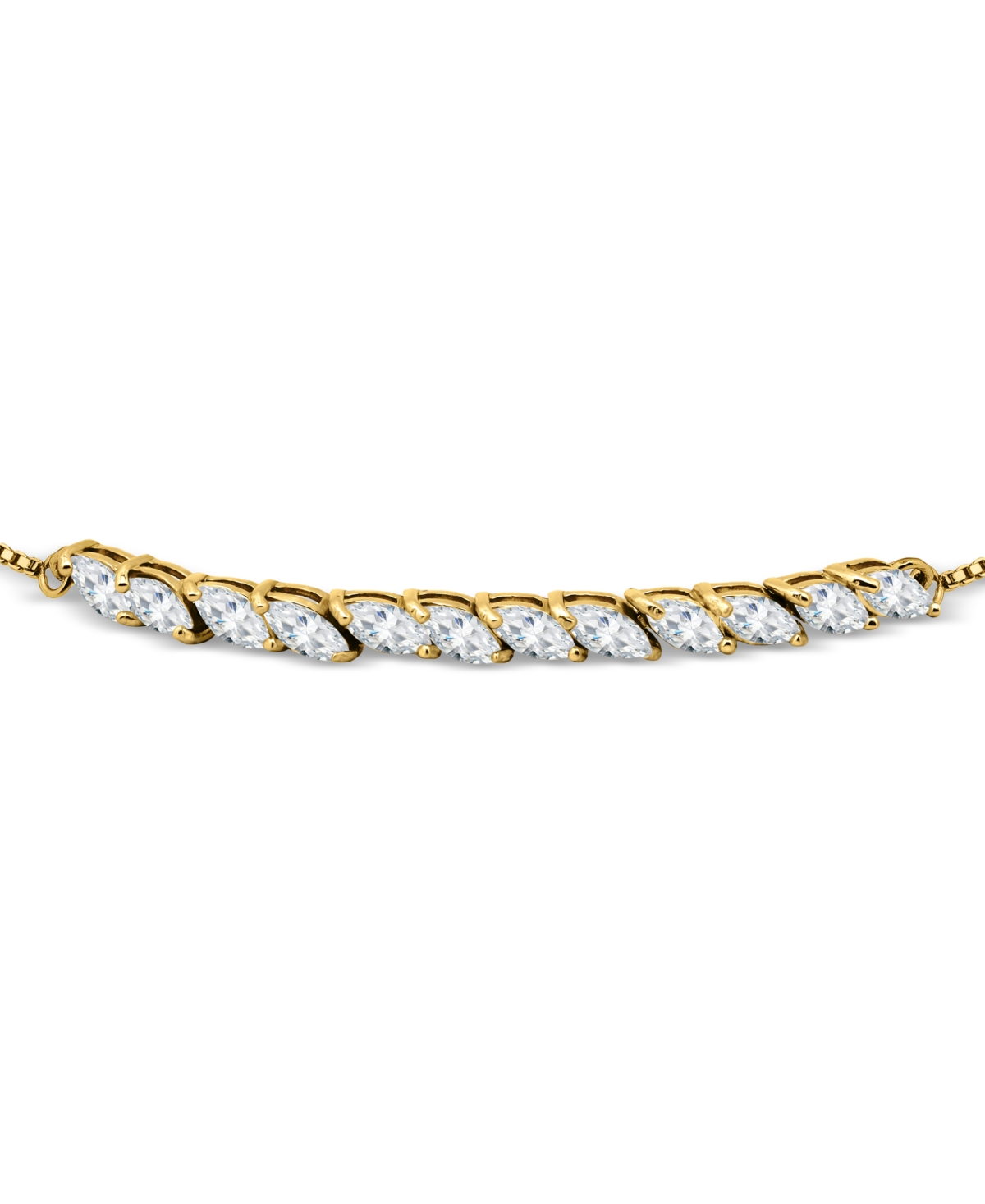 Giani Bernini Cubic Zirconia Marquise Bolo Bracelet, Created For Macy's In Gold