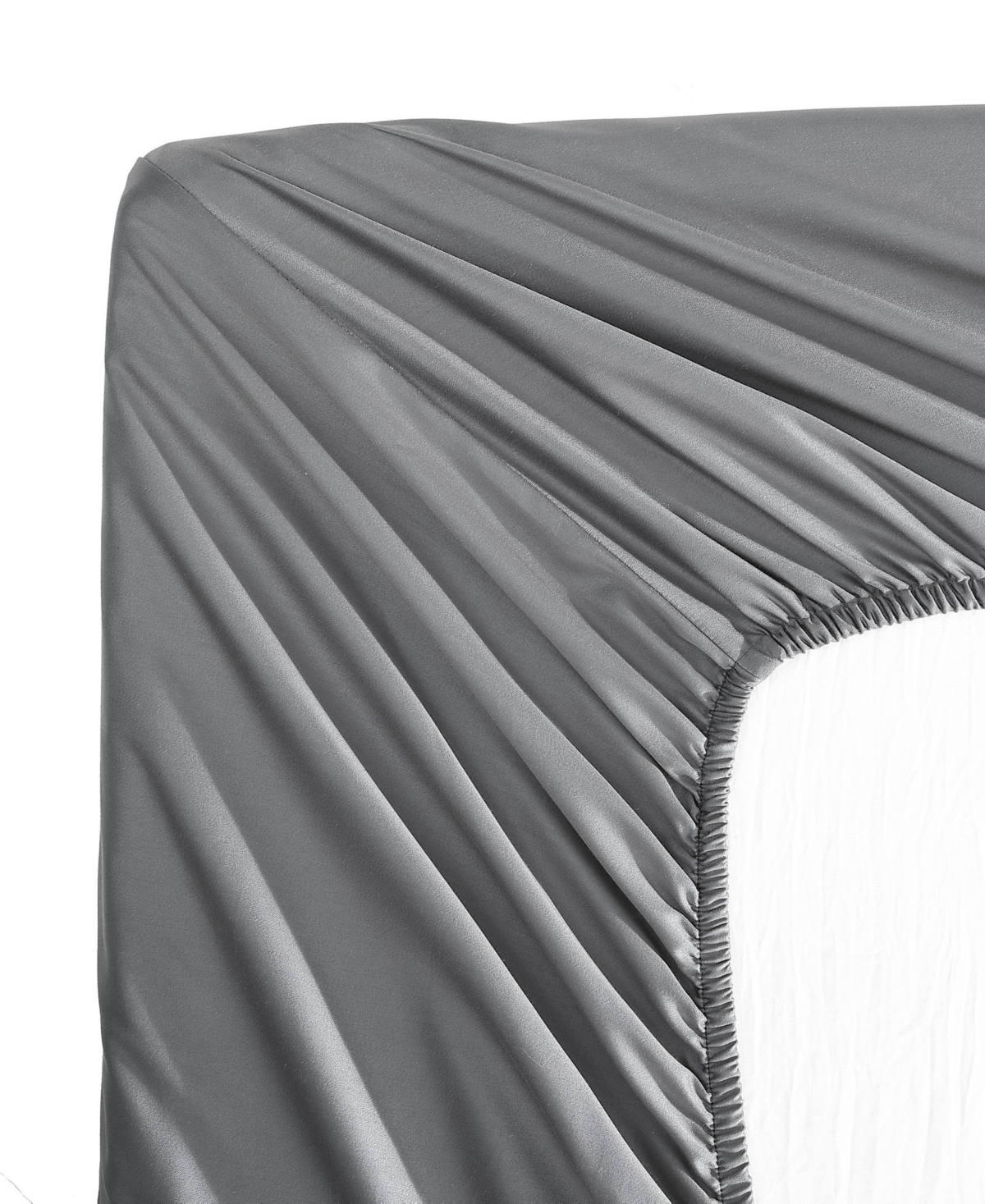 Shop Vera Wang Solid 800 Thread Count Cotton Sateen 4 Piece Sheet Set, King In Soft Charcoal