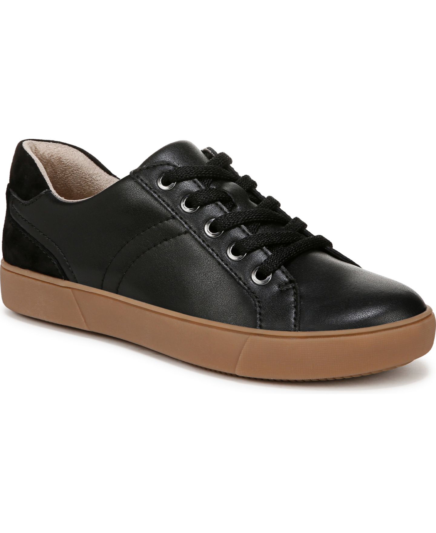 Женские кроссовки Naturalizer Morrison Lace Up, цвет: Чёрный кожаный / Карамельный — фото 1