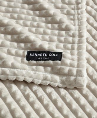 Solid Textured Jacquard Plush Throw, 60" X 50"