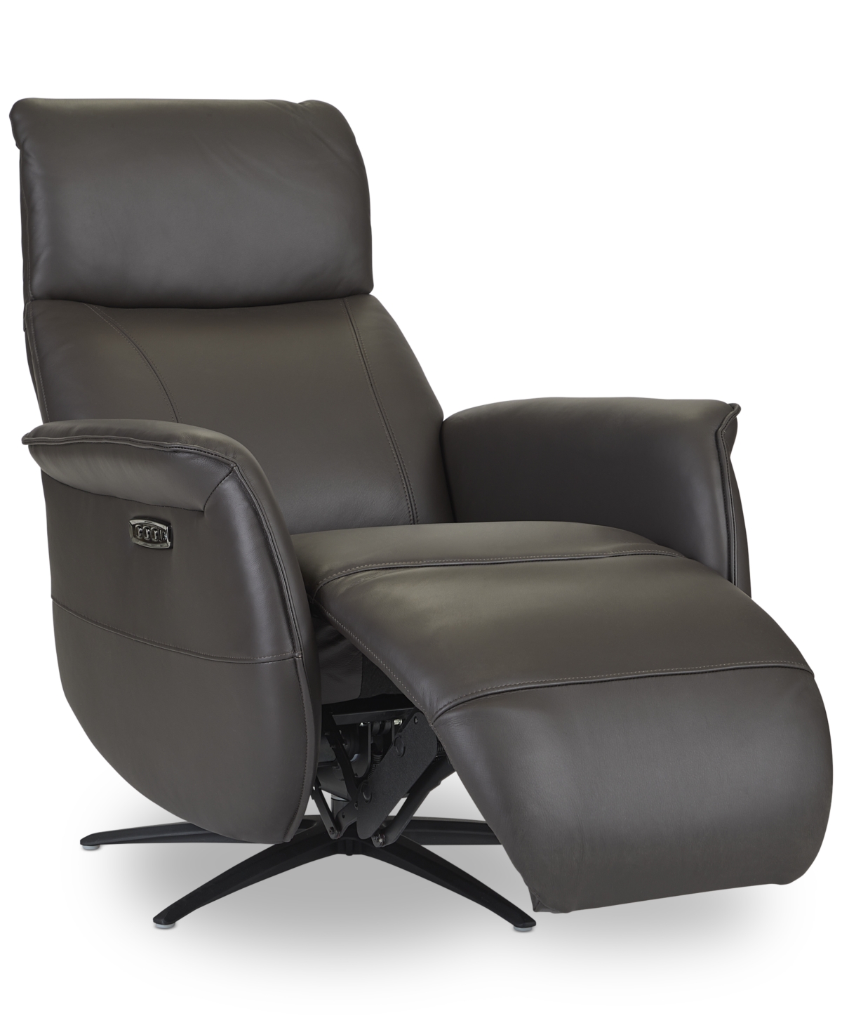 Macy's Lennix Leather Tv Recliner With Massage, Created For  In Dark Chocolate