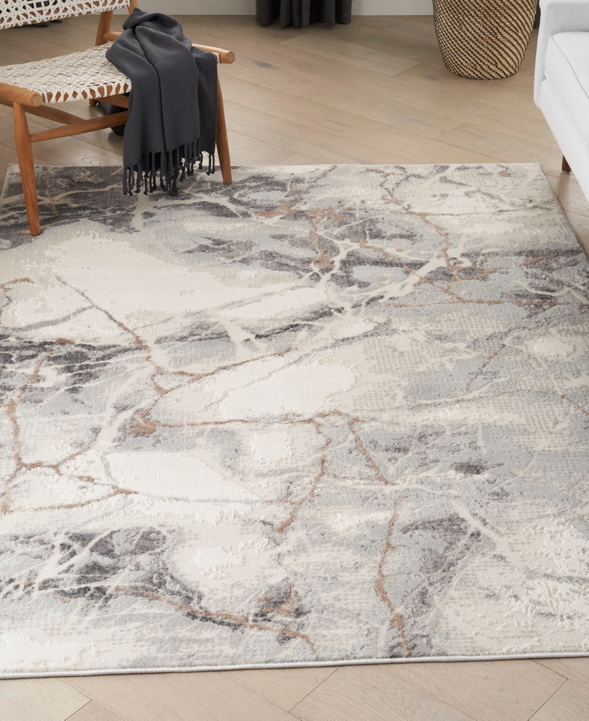 Nourison Home Elation Etn13 4'x6' Area Rug In Ivory,gray