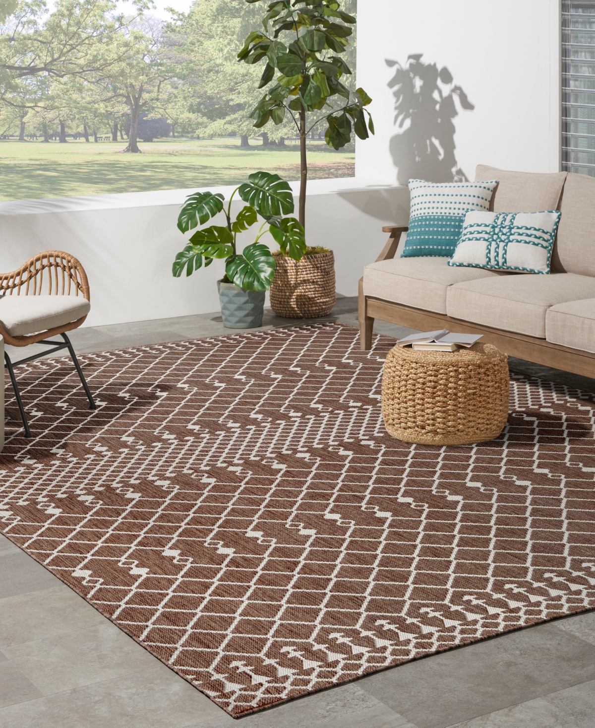 Nourison Home Positano Pos02 8'x10' Area Rug In Taupe