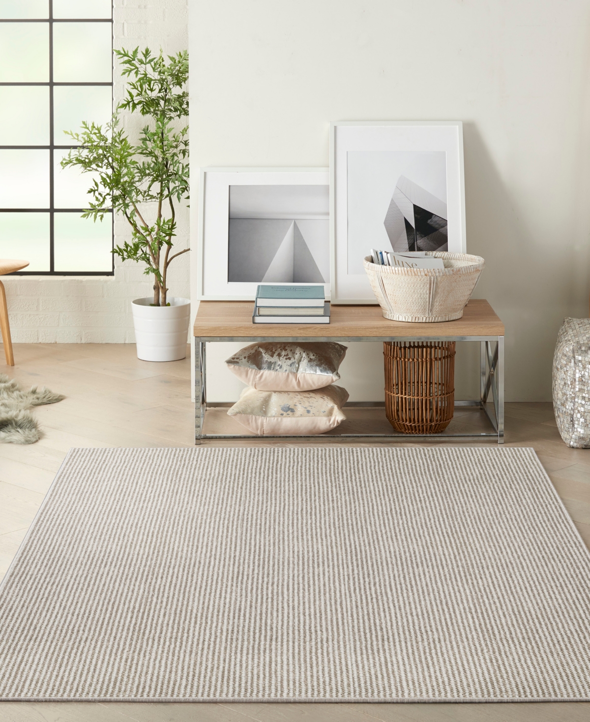 Nourison Home Natural Texture Ntx01 3'11"x5'11" Area Rug In Ivory