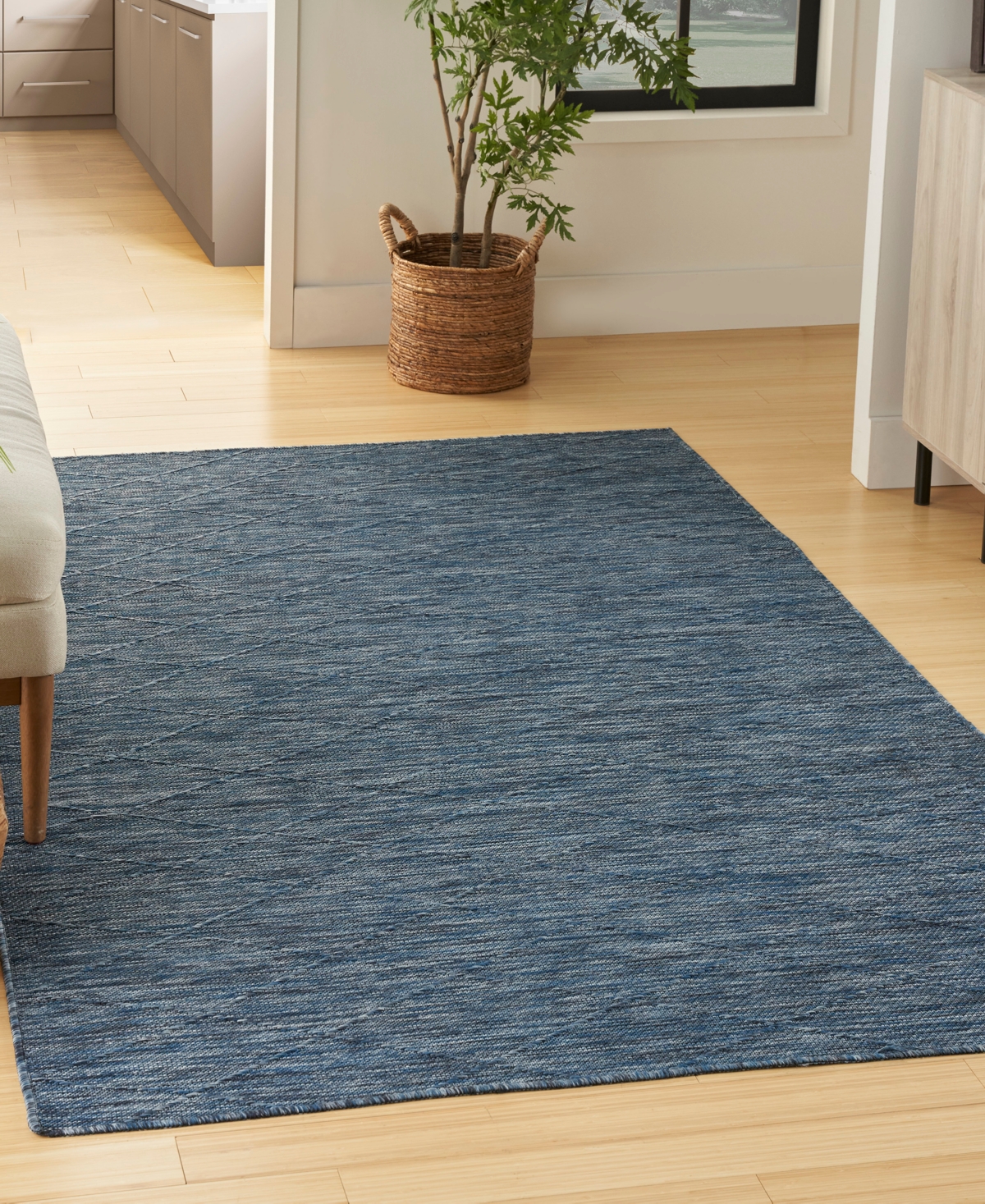 Nourison Home Washable Solutions Wsl01 6'x9' Area Rug In Navy,blue