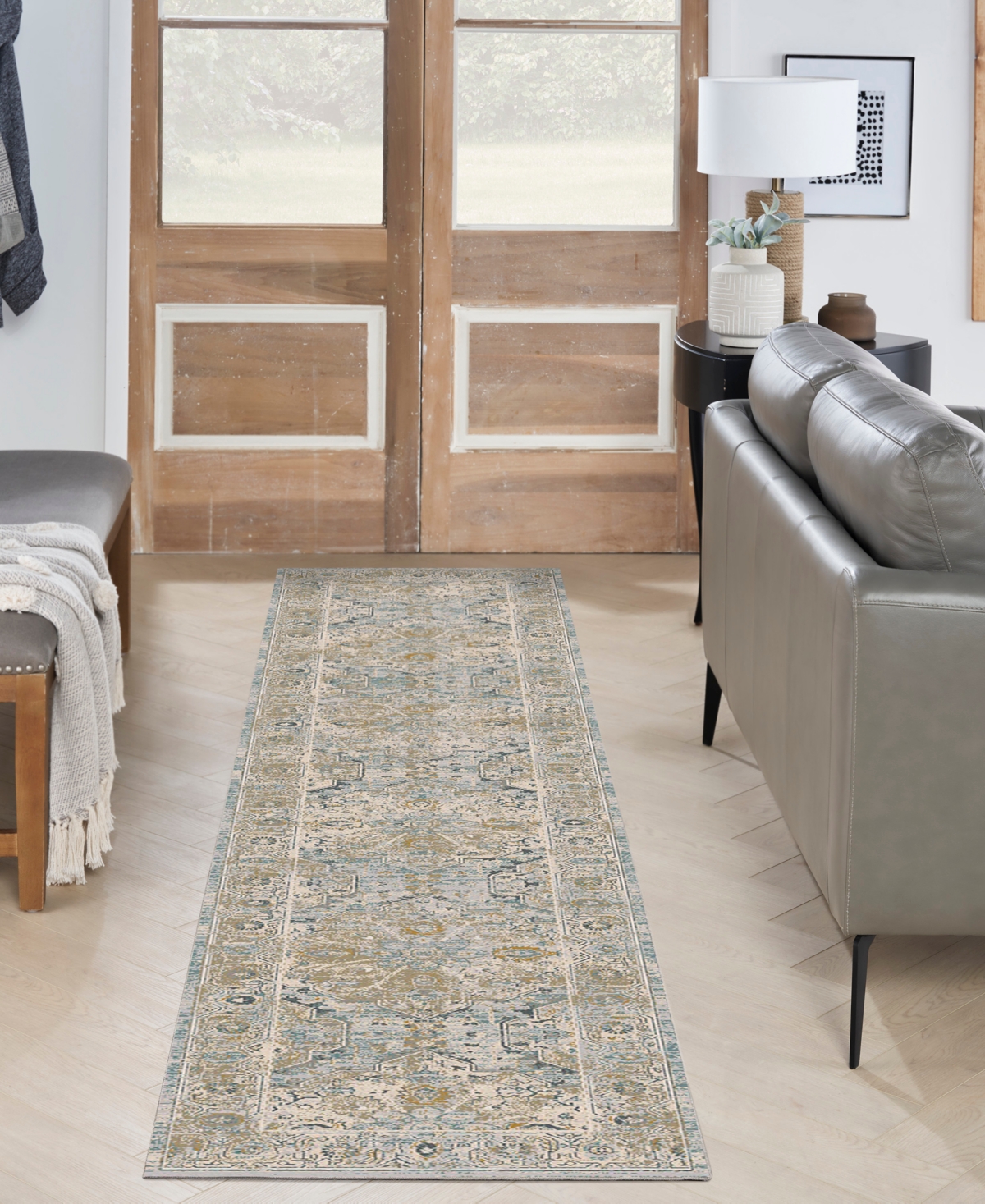 Nourison Home Lynx Lnx07 2'3"x10' Runner Area Rug In Mist