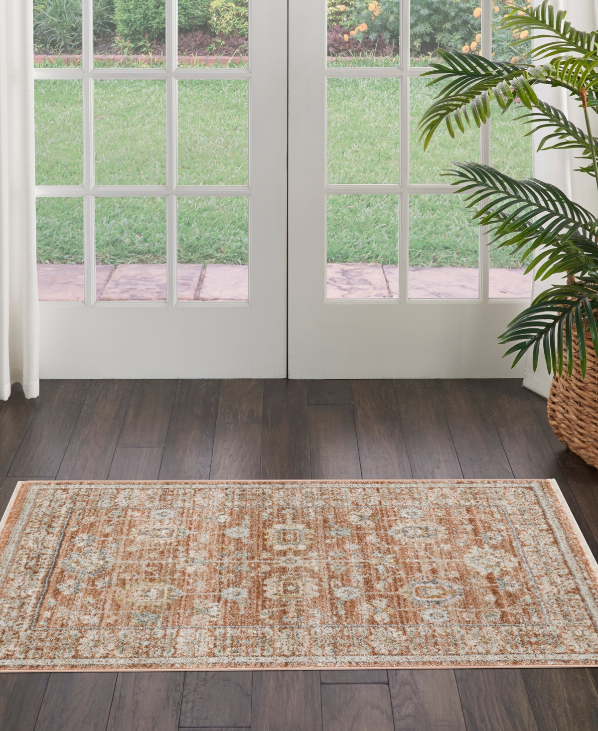 Nourison Home Oases Oae01 2'6"x4'6" Area Rug In Terracotta