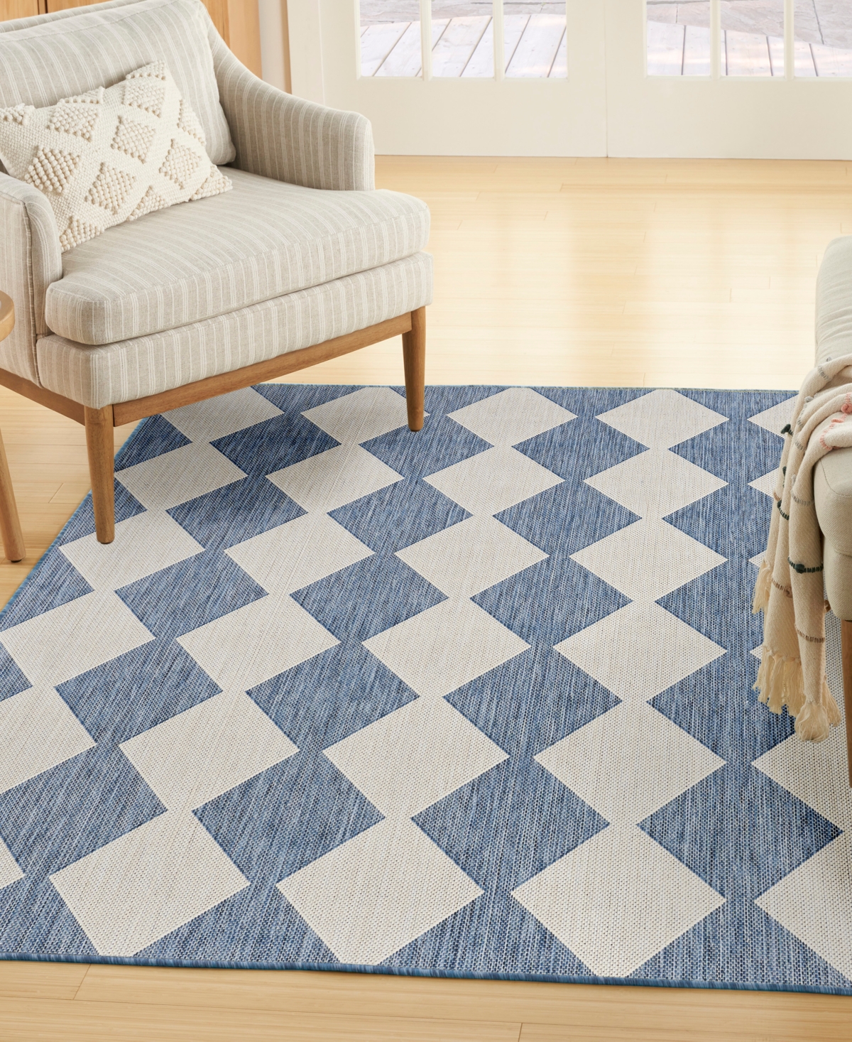 Nourison Home Positano Pos04 4'x6' Area Rug In Blue