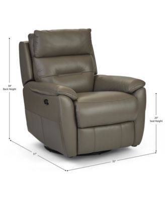 Ossorio Leather Power Swivel Glide Recliner, Created for Macy's