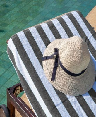 California Cabana Beach Towel (4 Pack, 30x70 in.), Striped, Soft Ringspun Cotton, Oversized Cabana Pool Towel