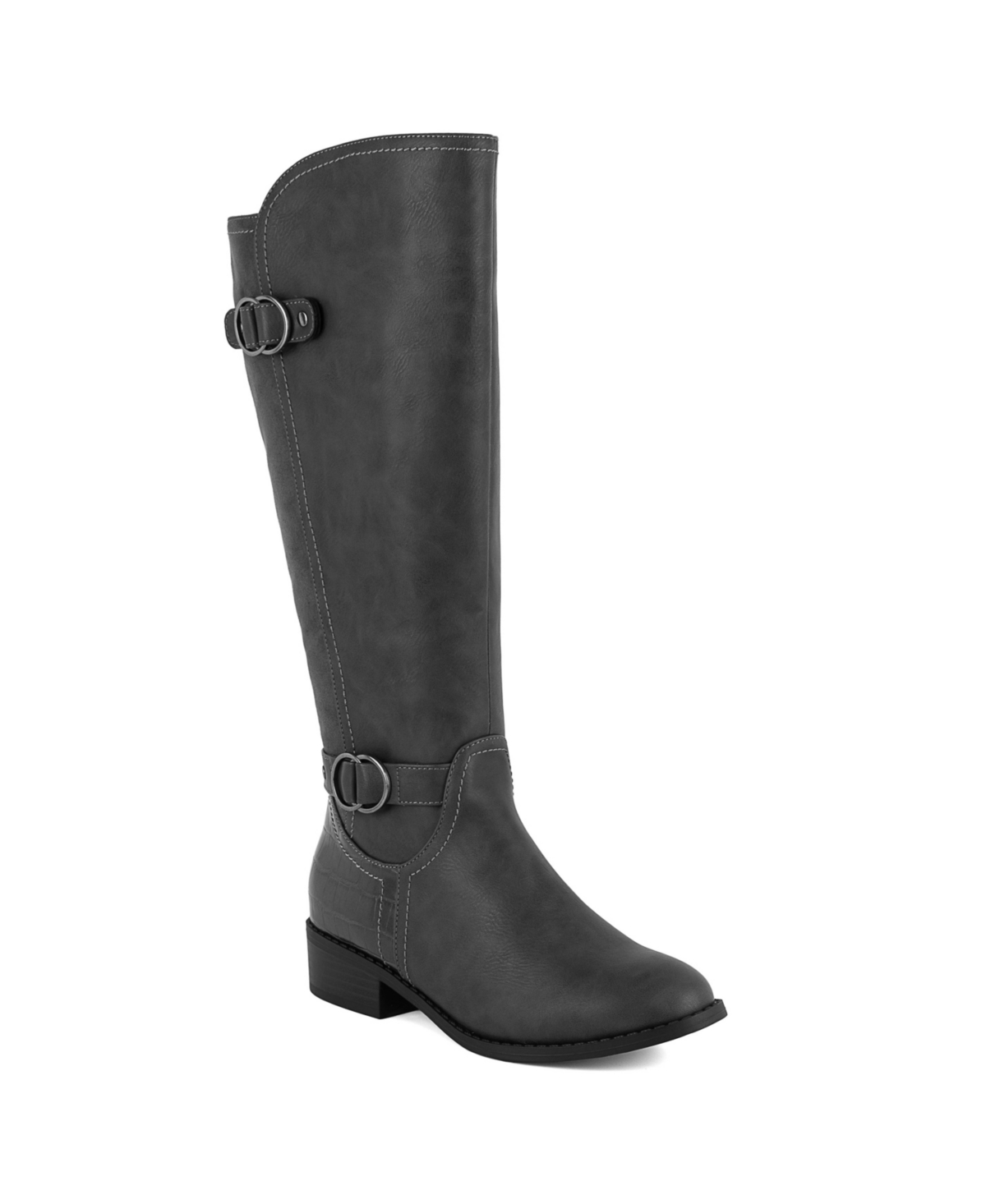 Women's Leandraa Wide Calf Knee High Riding Boots - Grey
