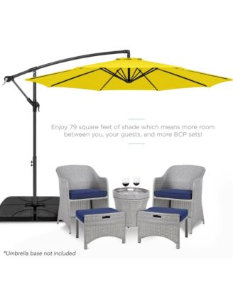 10ft Offset Hanging Outdoor Market Patio Umbrella w/ Easy Tilt Adjustment