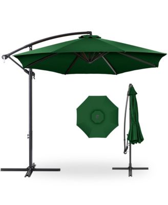 10ft Offset Hanging Outdoor Market Patio Umbrella w/ Easy Tilt Adjustment