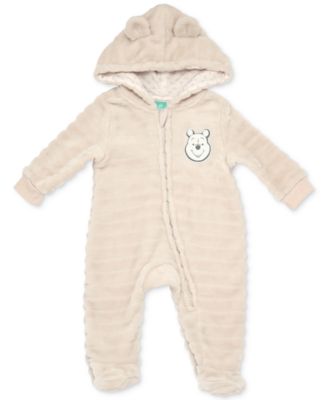 Disney - Baby Winnie-the-Pooh Faux-Fur Footed Pram Coverall