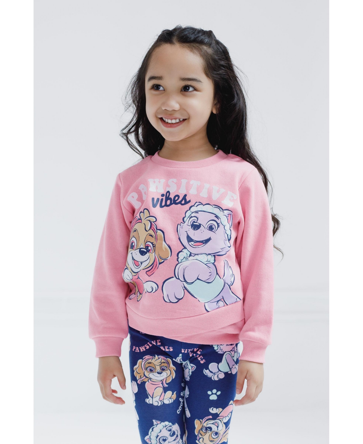 Paw Patrol Toddler Girls Crossover Fleece Sweatshirt and Leggings Outfit Set to (12 Months - 7-8) -/ navy