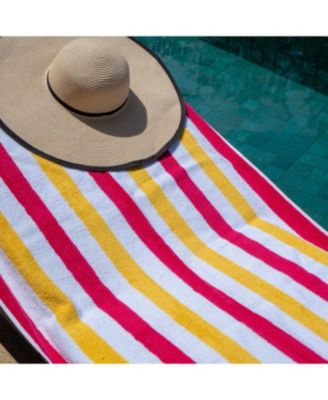 Cabo Cabana Beach Towel (4-Pack, 30x70 in.), Soft Ringspun Cotton, Alternating Stripe Colors, Oversized Cabana Pool Towel