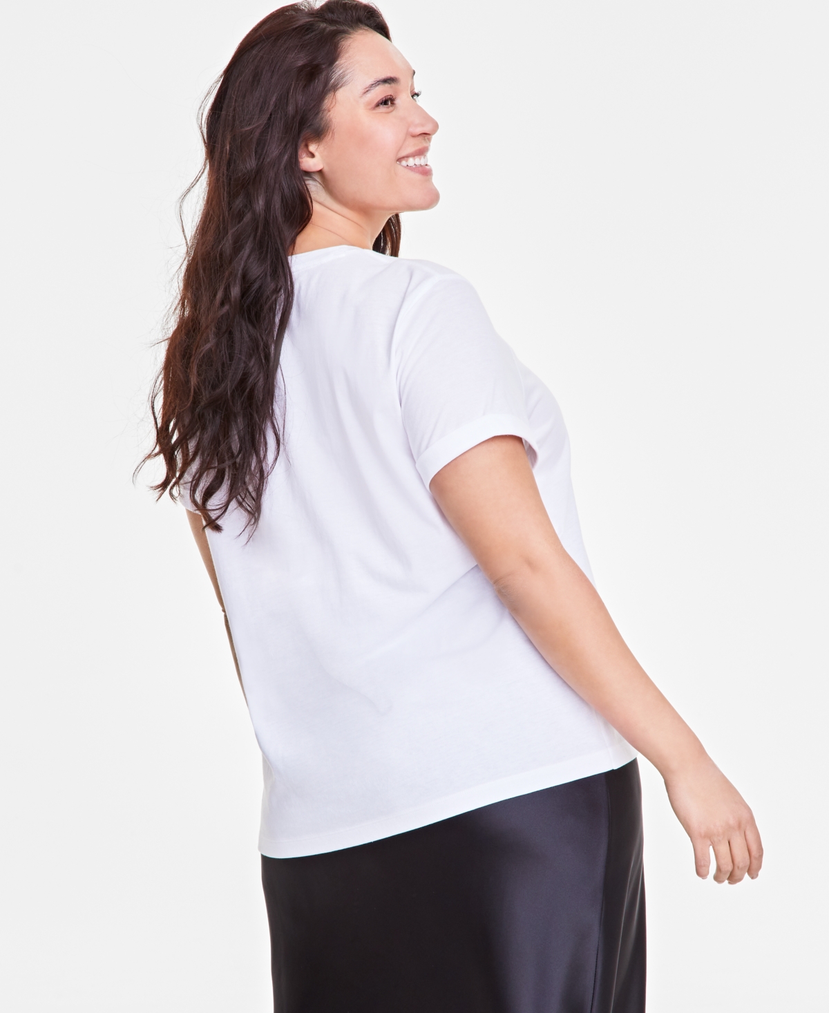 On 34th Trendy Plus Size Warped Flowers Graphic-Print Tee, Exclusively at Macy's