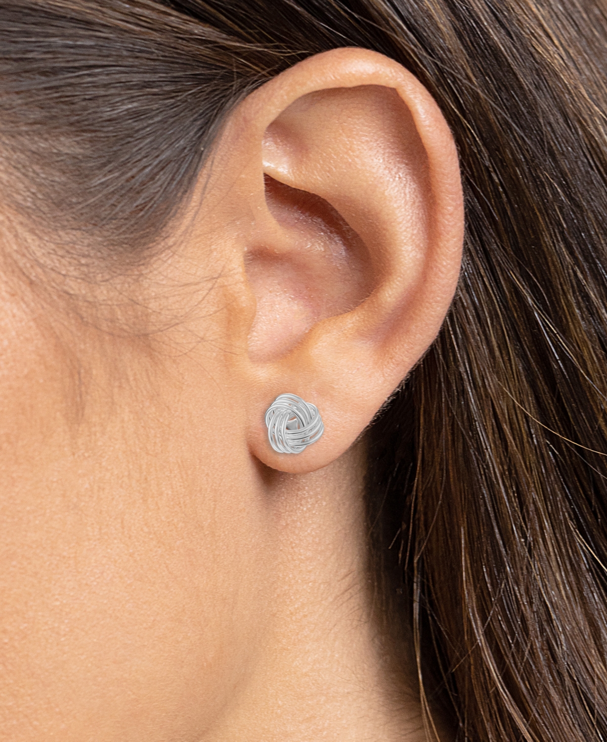 Giani Bernini Love Knot Stud Earrings in Sterling Created for Macy's - Silver