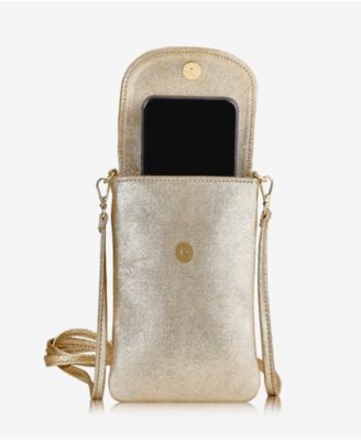 Emmie Metallic Leather Phone Crossbody Bag