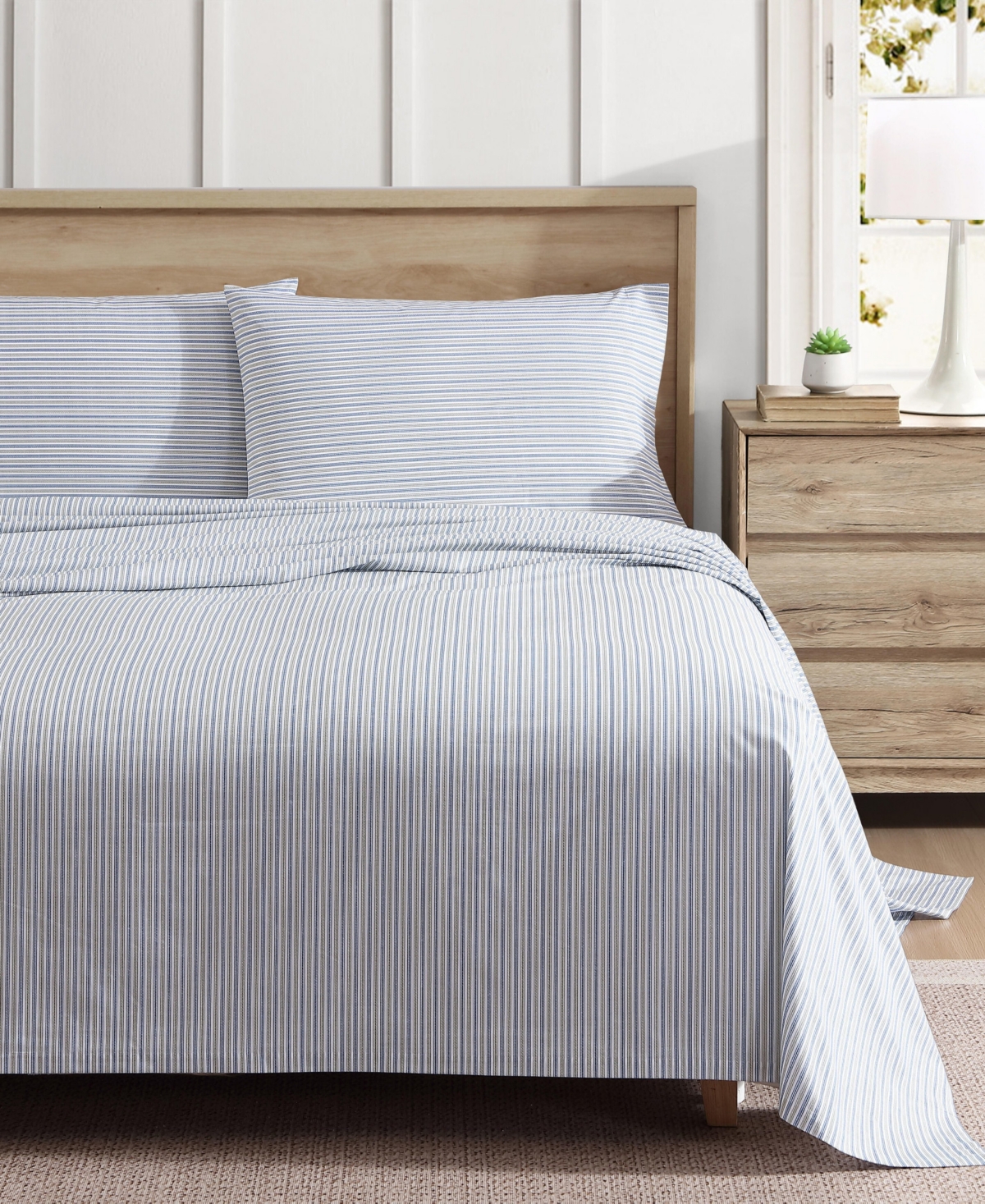 Eddie Bauer Printed 100% Cotton Percale 3-pc. Sheet Set, Twin In Ticking Stripe