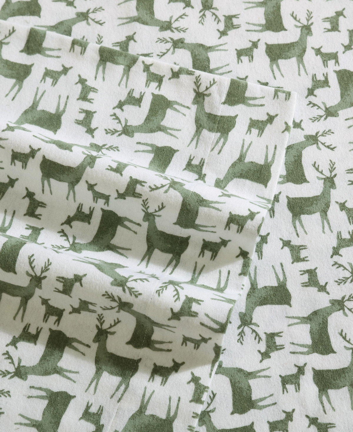 Eddie Bauer Holiday Cotton Flannel 4 Pc. Sheet Set, Queen In Deer Camp