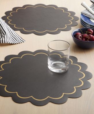 Scallop Edge 15" Round Reversible Placemats, Set of 6