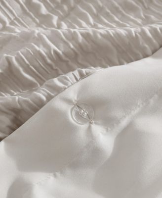 Serenity Wavy Lines Beige Embossed 3-Pc. Duvet Cover Set, Full/Queen