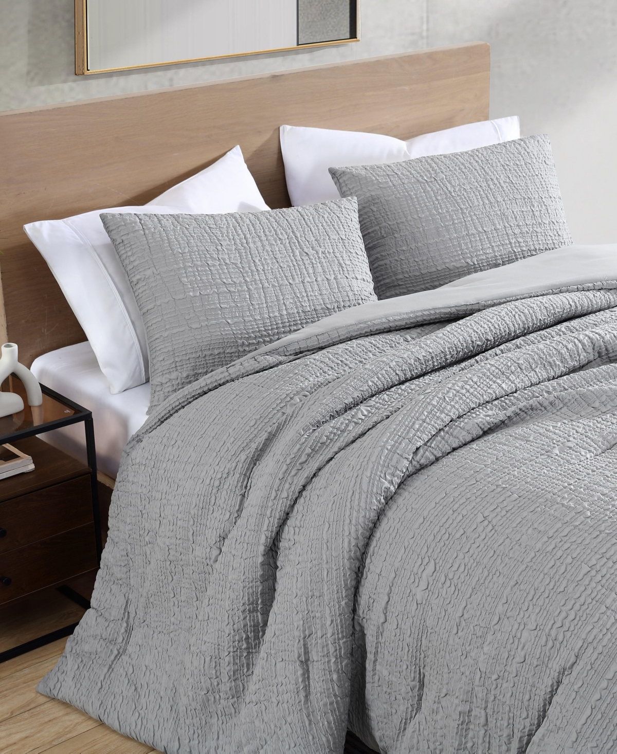 Kenneth Cole New York Serenity Wavy Lines Embossed -Pc. Duvet Cover Set