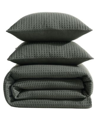 Solid Waffle 3-Pc. Duvet Cover Set, Full/Queen