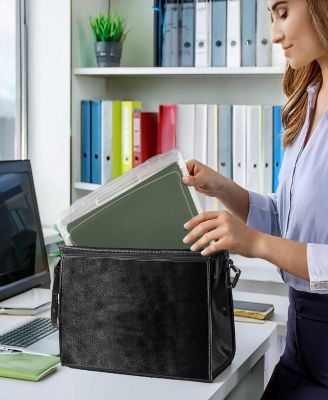 Single-Piece Wide Hanging File Organizer Bin Clear Plastic Stackable for Document Storage