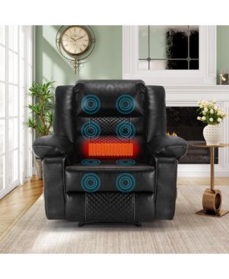 Leather Massage Recliner with Breathable Fabric