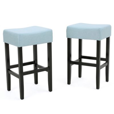 Set Of 2, 26.75" Backless Leather Counter Height Barstool