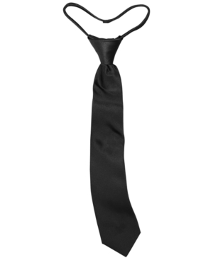 Shop Calvin Klein Boys Solid Satin Pre-tied Zipper Tie In Black