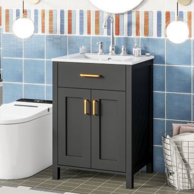  24" Bathroom Vanity Combo with Ceramic Sink