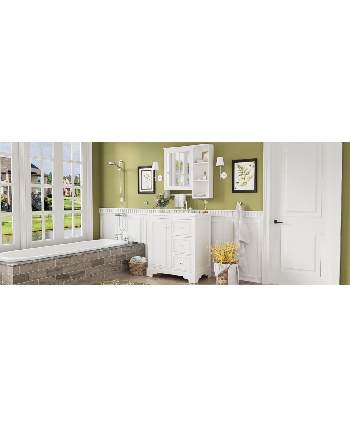 Streamdale 30" Modern Bathroom Vanity with Sink and Mirror