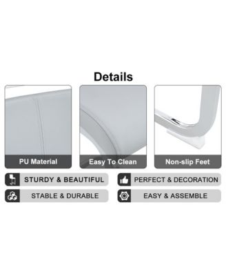 Table and chair set. A rectangular glass dining table with a 0.4-inch tempered glass tabletop and MDF board V-shaped bracket, paired with chairs consisting of PU seat cushions and silver metal legs.