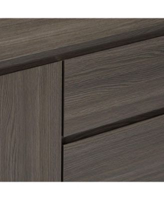 – Wood Buffet Server Cabinet Console Table, Oak Gray