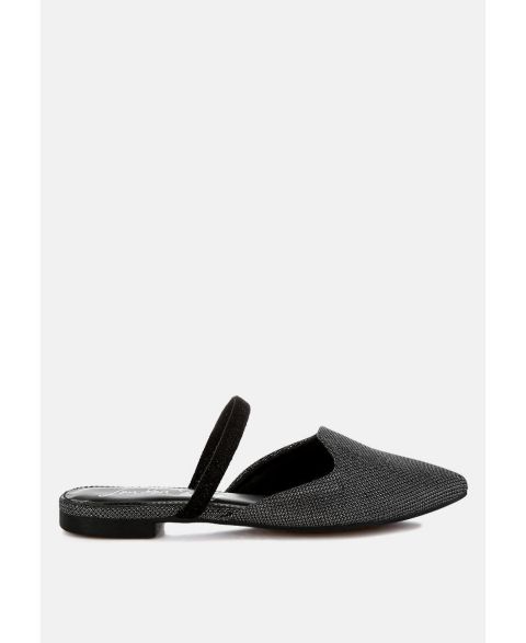 Женские сабо London Rag Twiggy Glitter Faux Leather Flat Mules, цвет: Чёрный