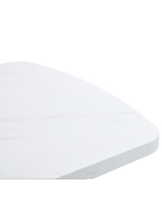 5 Piece Dining Table Set, 1.8" Thickness Tabletop and V-shaped Table Legs, 63 Inch Modern Kitchen Dining Table and Upholstered Dining Chairs for Kitchen Dining Room (Table + 4 Chairs)