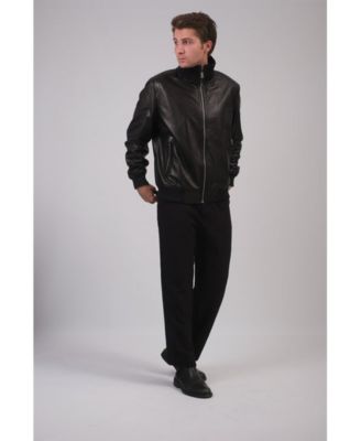 Men's Leather Jacket, Black, Created for Macy's