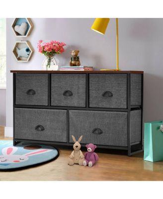 Dresser Storage Tower with 5 Foldable Cloth Storage Cubes