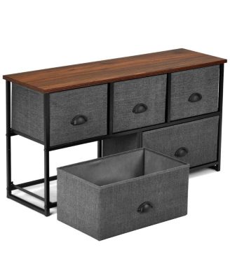Dresser Storage Tower with 5 Foldable Cloth Storage Cubes