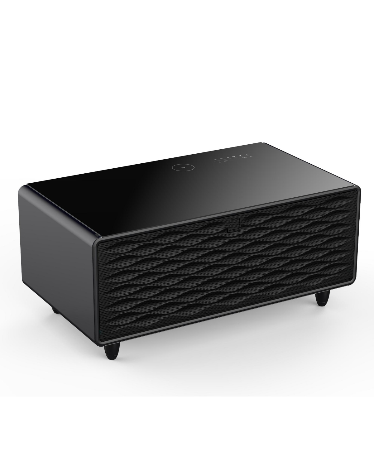 Simplie Fun Modern Smart Coffee Table with Built-in Fridge, Bluetooth Speaker, Wireless Charging, Touch Control Panel, Usb Interface, Outlet Protectio