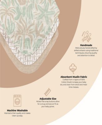 Infants Cove Beach Life Muslin Bib, 3-Pc. Set