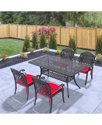 Streamdale 5-Piece Cast Aluminum Patio Set with Assorted Cushions