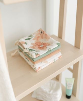 Infants Parker Pink Floral Wash Cloth, 5-Pc. Set