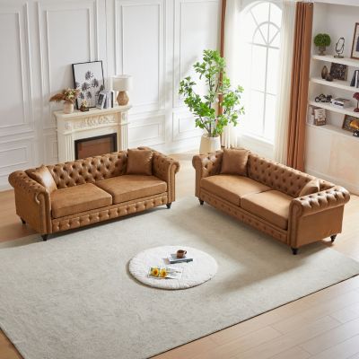 Modern 6-Seat Sofa with Cushions