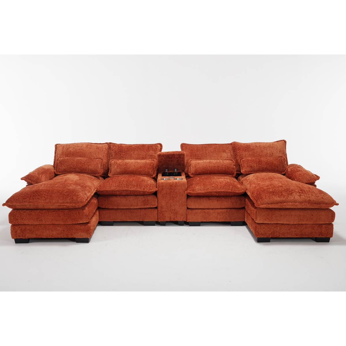 Streamdale Furniture Luxurious U-Shaped Sectional Sofa with Console and Usb Ports