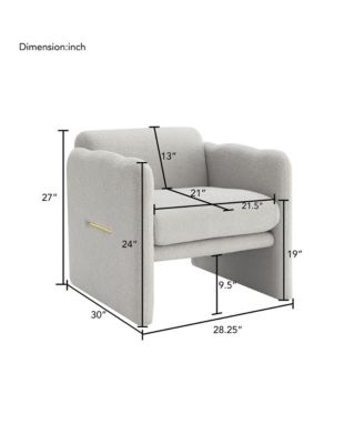 Teddy Fabric Armchair with Metal Accents