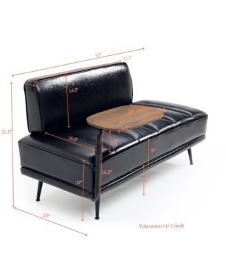 Modern End of Bed Bench with Swivel Tray